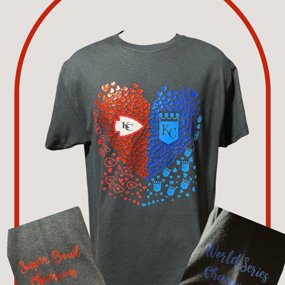 Royals and Chiefs 50/50 black with red and blue. Grey shirt are the same - Picture 1 of 7